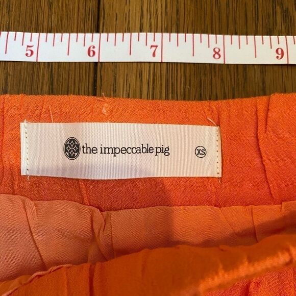 The Impeccable Pig orange floral embroidered short - Picture 3 of 7